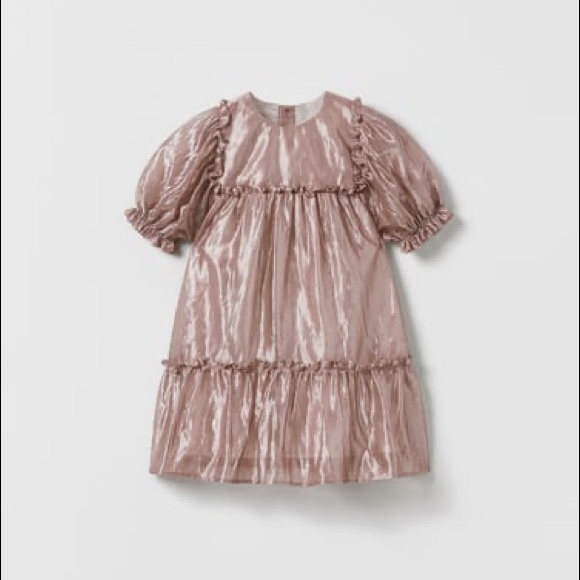 Zara baby girl pink shimmery dress - Picture 1 of 3